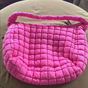 Free People Pink Quilted Crossbody Bag